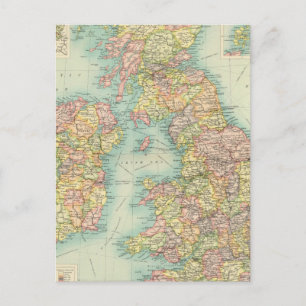 Postale carte politique des îles Britanniques