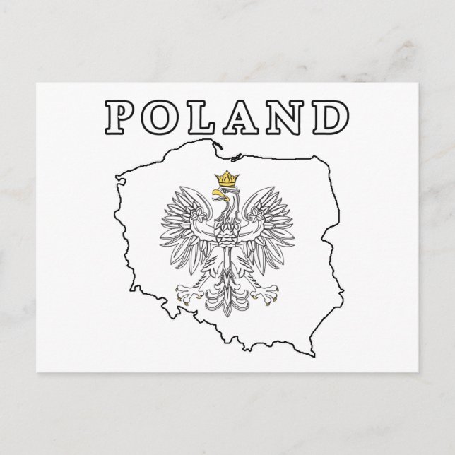 Postale Carte Pologne avec aigle (Devant)