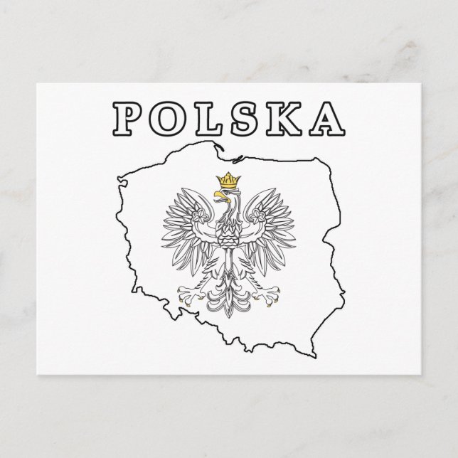 Postale Carte Polska avec aigle (Devant)