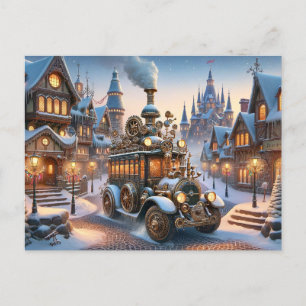 Postale Carte Pos de bus de Noël Steampunk
