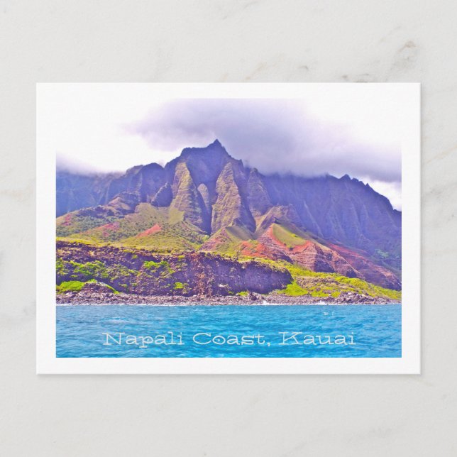 POSTALE CARTE POST, FLUTED CLIFFS OF NAPALI CAST (Devant)