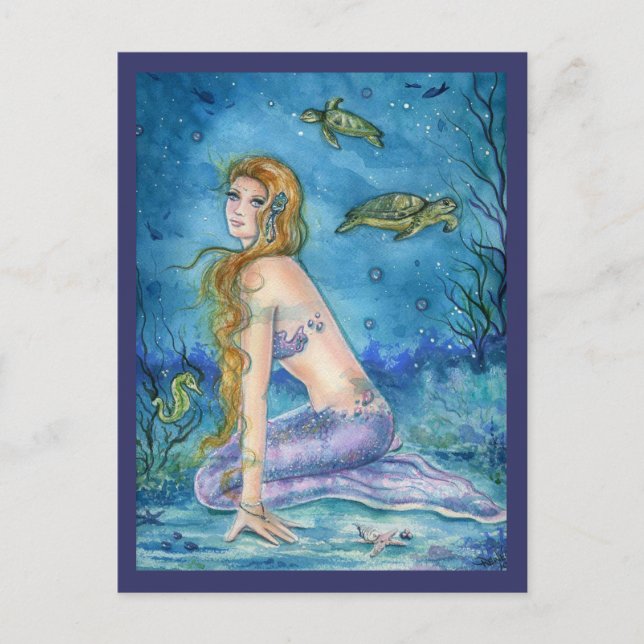 POSTALE CARTE POST IMAGINAIRE MERMAID (Devant)