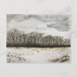 POSTALE CARTE POST-NEIGE HIVER