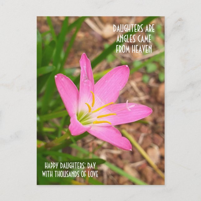 POSTALE CARTE POST POUR LA JOURNÉE DES FILLES (Devant)
