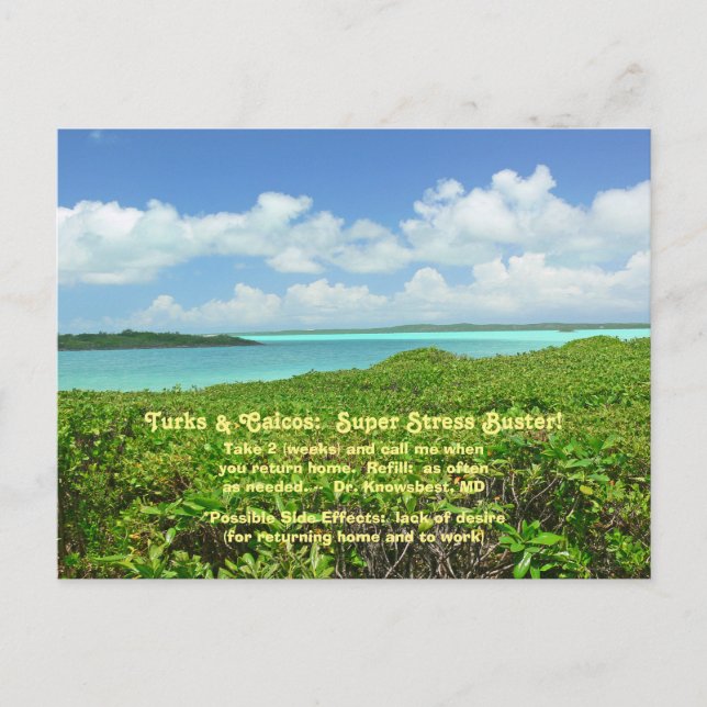 POSTALE CARTE POST/TURKS & CAICOS/SUPER STRESS BUSTER ! (Devant)