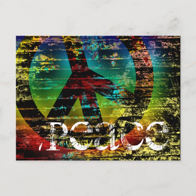 Postale Carte postale, Abstrait Rainbow Grunge Peace (Devant)