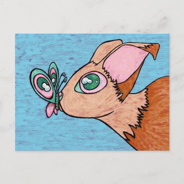 Postale Carte postale, Ami papillon curieux (Devant)