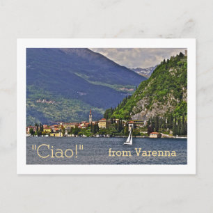 Postale carte postale, "CIAO!" DE VARENNA/DISTRICT DES LAC