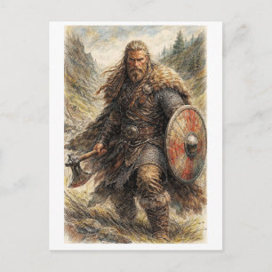 Postale Carte postale. Guerrier Viking