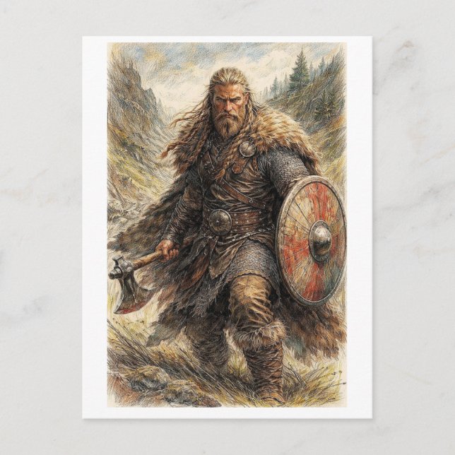 Postale Carte postale. Guerrier Viking (Devant)