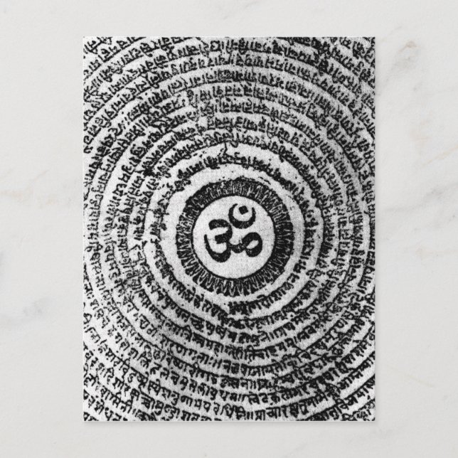Postale carte postale, inde, om mani padme hum (Devant)