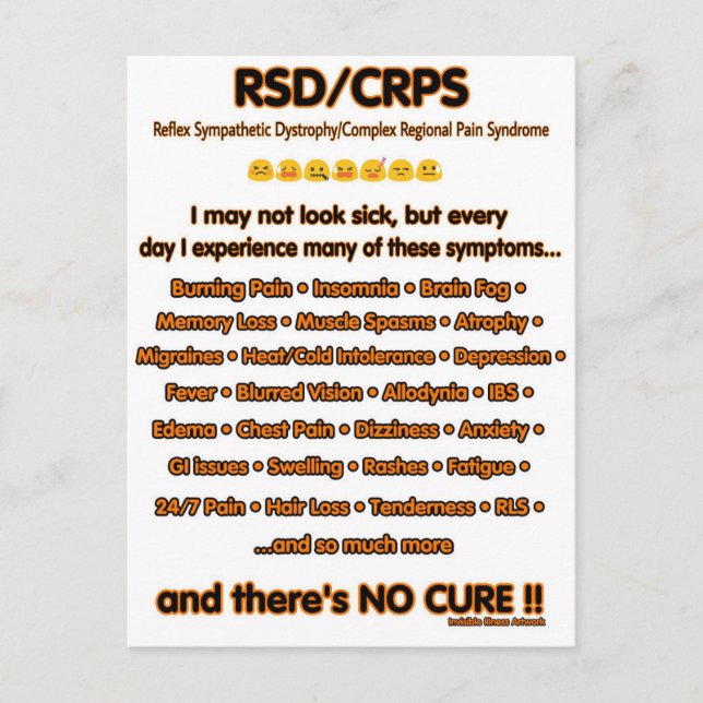 Postale CARTE POSTALE...Je Ne Semble Pas Malade...RSD/CRPS (Devant)