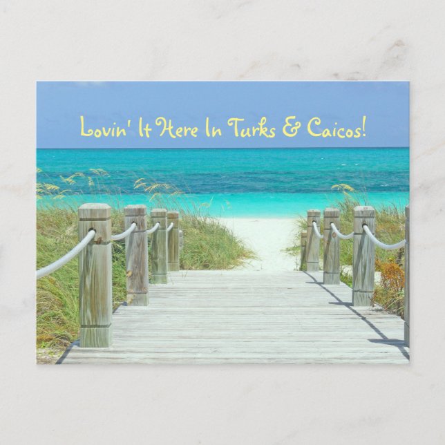 Postale carte postale, "LOVIN'IT ICI EN TURQUES & CAICOS ! (Devant)