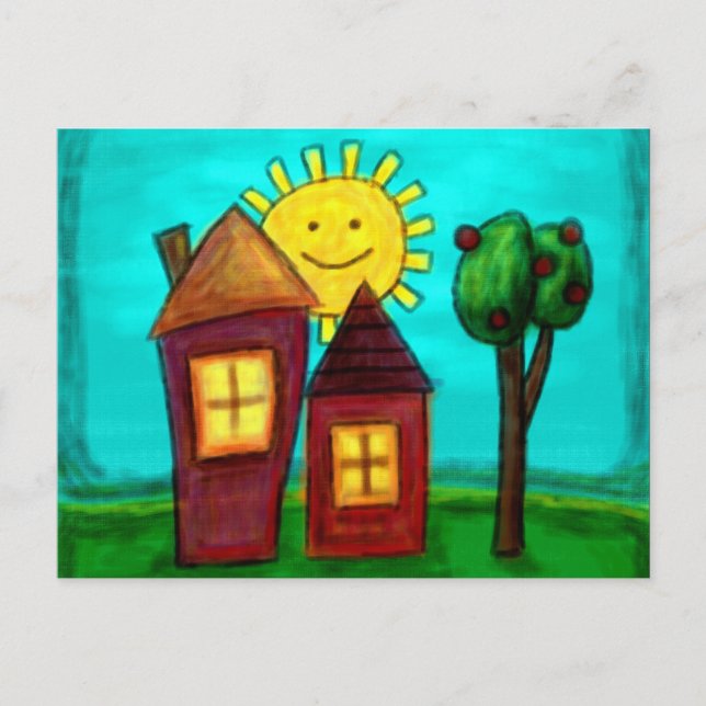 Postale Carte postale, Maisons heureuses (Devant)