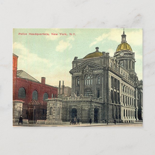 Postale Carte postale, quartier général de la police, New  (Devant)