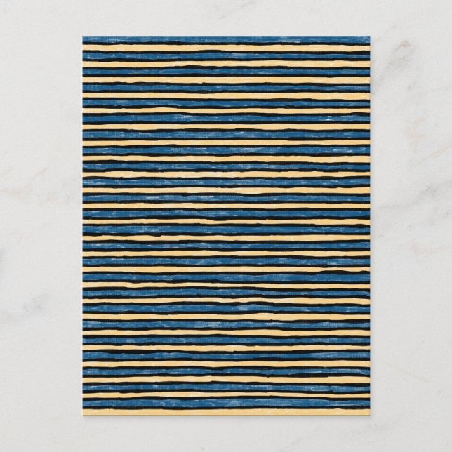 Postale Carte postale, rayures peintes, bleue et jaune (Devant)