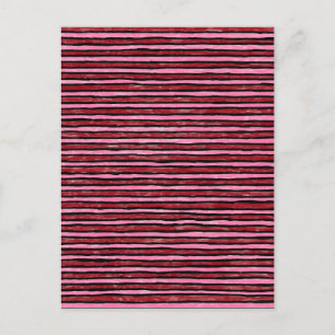 Postale Carte postale, rayures peintes, rouge et rose