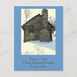 Postale carte postale, "Rustic Pioneer Cabine in Snow"