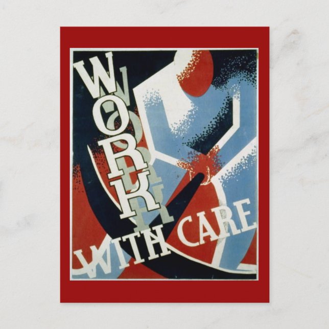 Postale Carte postale-WPA-Travaillez avec soin (Devant)