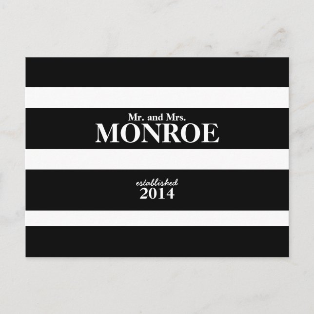 POSTALE CARTE POSTCARD MARIAGE STRIPES CLASSIQUES (Devant)