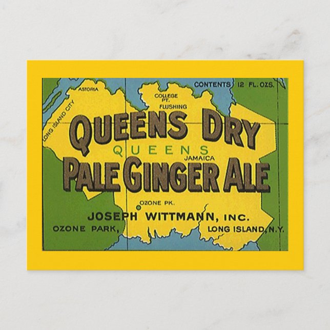 Postale CARTE POSTCARD Queens Dry Pale Ginger Ale Ozone Pa (Devant)
