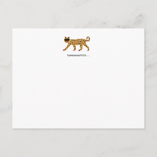 Postale Carte pour notes plat Tiger (Devant)