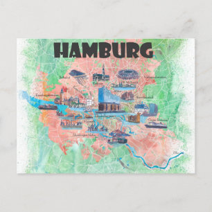 Postale Carte préférée de voyage à Hambourg en Allemagne 