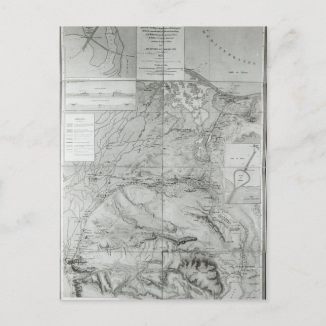 Postale Carte préparatoire du canal de Suez, 1855 (Devant)