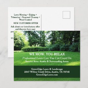 Postale Carte promotionnelle de soins de pelouse modifiabl