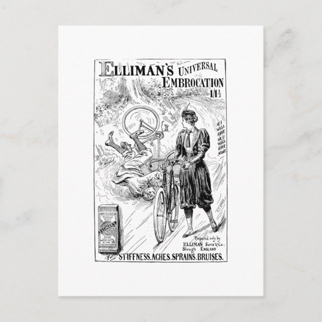 Postale Carte publicitaire vintage pour vélo (Devant)