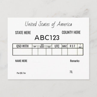 Postale Carte QSL Ham Radio Amateur Opérateurs Contacts