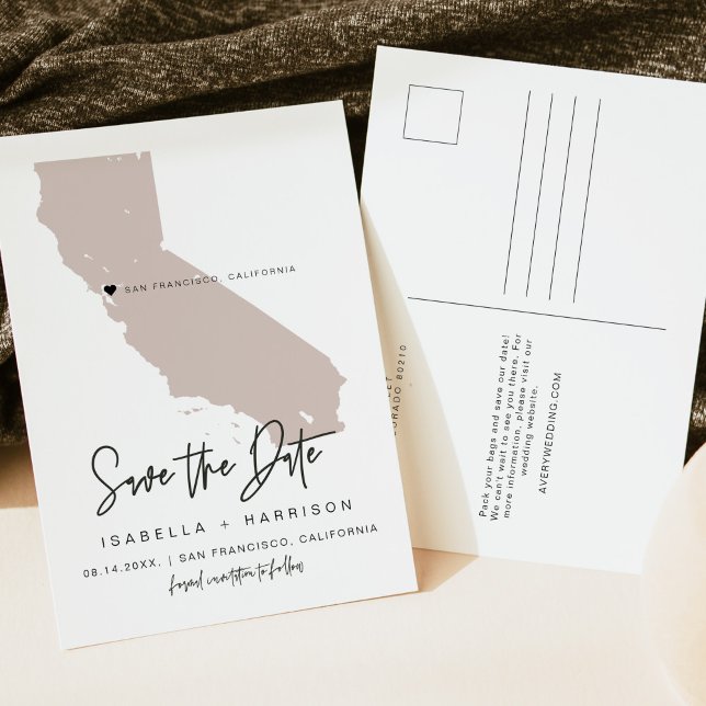 Postale Carte QUINN- Californie Enregistrer la date Moveab (Créateur téléchargé)