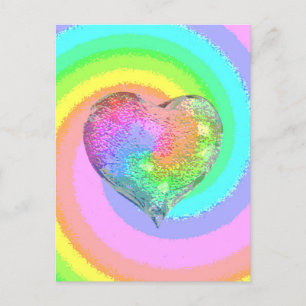 Postale Carte Rainbow Valentine