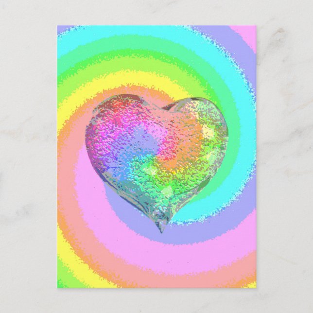 Postale Carte Rainbow Valentine (Devant)