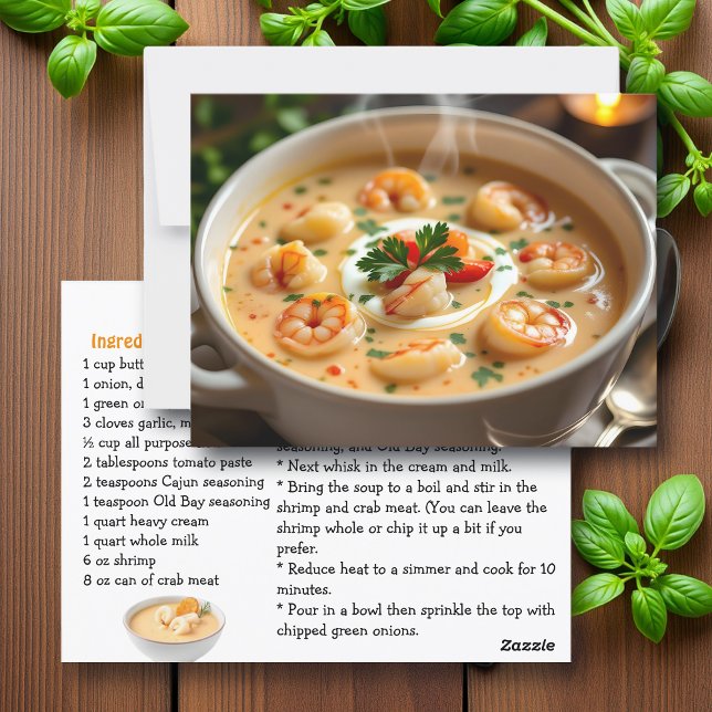 Postale Carte Recette Bisque de fruits de mer (Créateur téléchargé)