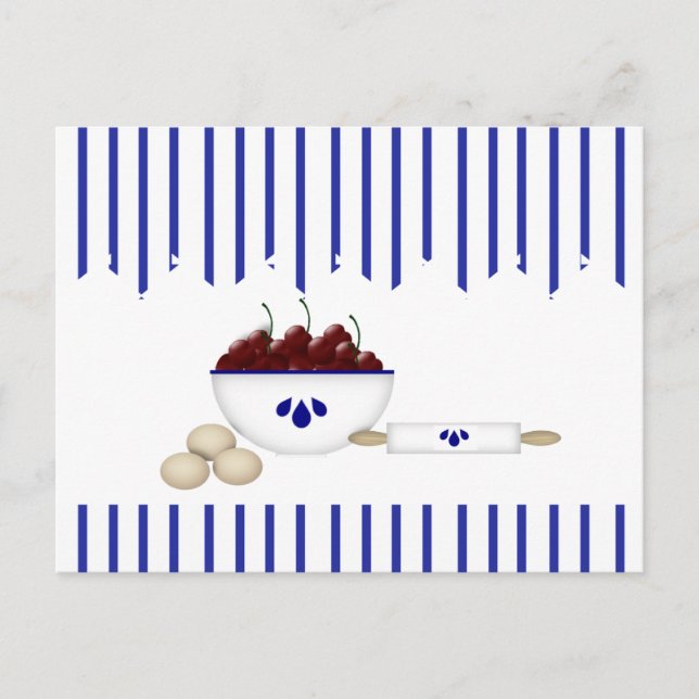 Postale Carte Recette Bowl Of Cherries (Devant)