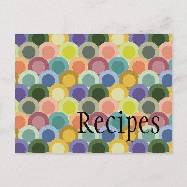 Postale Carte Recette Cercles Rétro (Devant)