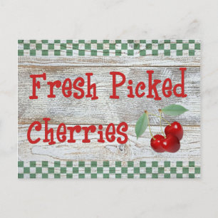 Postale Carte Recette Cerises fraîches cuites