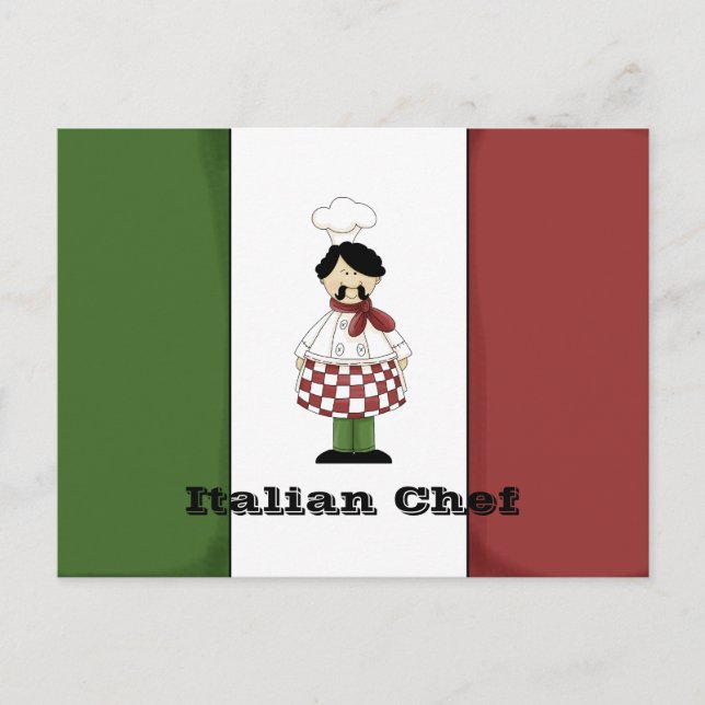 Postale Carte Recette Chef Italien #2 (Devant)