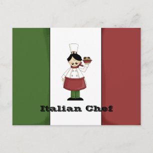 Postale Carte Recette Chef Italien #3
