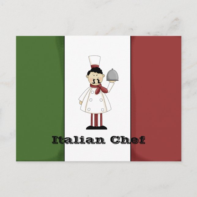 Postale Carte Recette Chef Italien #4 (Devant)