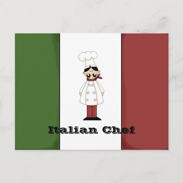 Postale Carte Recette Chef Italien #6 (Devant)