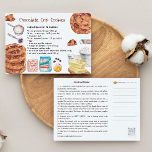 Postale Carte Recette Cookies Chip Chocolat