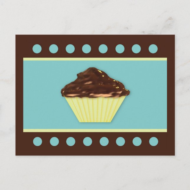 Postale Carte Recette Cupcake au chocolat (Devant)
