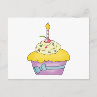 Postale Carte Recette Cupcake Jaune