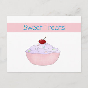 Postale Carte Recette Cupcake Rose