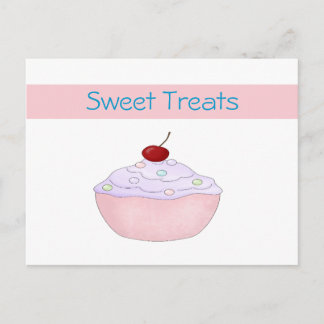 Postale Carte Recette Cupcake Rose