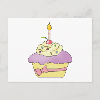 Postale Carte Recette Cupcake Violet