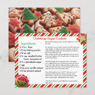 Postale Carte Recette de biscuits de sucre de Noël