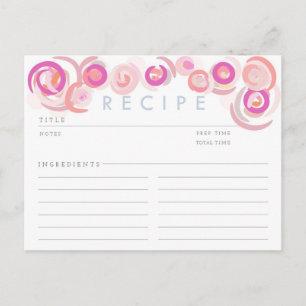 Postale Carte Recette de points roses